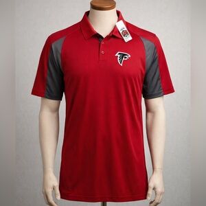 NFL Atlanta Falcons Polo Shirt Men’s Large Red TX3 Cool Team Apparel NWT